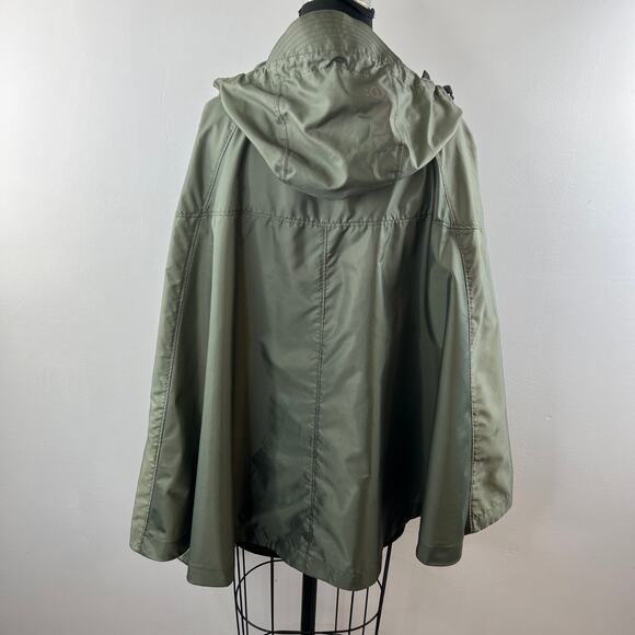 LOLE Olive Green Drawcord Waist Partial Zip Pullover Packable Rain Jacket OS - Picture 2 of 10